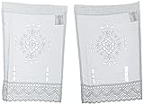 Home fashion FENSTERBILDER LEINENSTRUKTUR Lochstickerei, Stoff, weiß, 45 x 30...