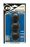 DUNLOP Squashbälle Intro Blau, 3 Stück im Blister, für Einsteiger und...