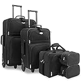 MONZANA® Trolley Kofferset Reisetaschen Set Kulturbeutel Netzfach Rollen...