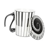 KICHOUSE Klaviertastenbecher aus Keramik Kaffeetassen Name wassergläser kaffebecher...