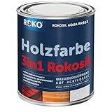 Holzfarbe ROKO - Weiss - 3,6 Kg - 3in1 Premium Holzlack - Für Innen und Außen
