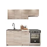 Küche Mela 180/120 cm, Küchenblock/Küchenzeile, 5 Schrank-Module frei...