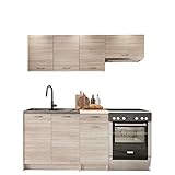 Küche Mela 180/120 cm, Küchenblock/Küchenzeile, 5 Schrank-Module frei...