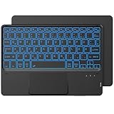 CACOE Tastatur mit Touchpad, Tastatur Kabellose mit 7 Farben Beleuchtete...