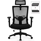 Daccormax Bürostuhl Ergonomisch, Schreibtischstuhl mit Verstellbarer Kopfstütze,...