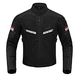 BORLENI Motorradjacke Sommer Herren Atmungsaktiver Panzerschutz Hochglanz Reflektierend...
