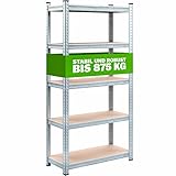 Monzana® Schwerlastregal 180x90x40cm 875kg 5 MDF-Platten Regal Lagerregal...