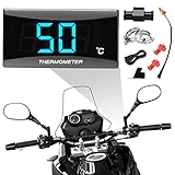 Universelles Motorrad Digitalthermometer mit 18/22 mm Adapter, Metallsonden...