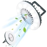 Surplex LED Campinglampe mit Ventilator USB Aufladbar, Zeltlampe Tragbar...