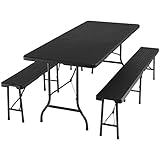 TecTake 801081 Campingmöbel Set, klappbare Campingtischgarnitur mit Tisch und Zwei...
