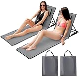 Sonnewelt 2 Stück Strandmatte mit Rückenlehne Strandliege Klappbar...