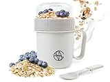 VESTAhome Müslibecher to go (520 ml + 230 ml) - auslaufsicherer Joghurtbecher to go mit...