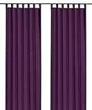 heimtexland ® Dekoschal mit Schlaufen und Kräuselband uni in lila HxB 175x140...