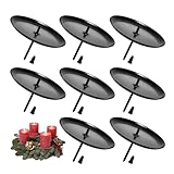 Cokaca 8 STK Kerzenhalter Adventskranz, Kerzenhalter Metall mit Dorn, Schwarz,...