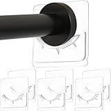6 Stücke Selbstklebend Duschvorhangstangen Halter, Wand Montiert Duschstangen Halter...