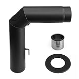 raik Rauchrohr/Ofenrohr-Set 150 mm Durchmesser inkl. Bogen 90° mit Tür + Zugregulierung...