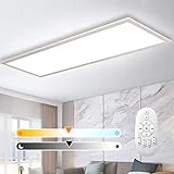 Dimmbar LED Deckenlampe 100x25 cm, 28W Deckenleuchte Panel mit Fernbedienung und...
