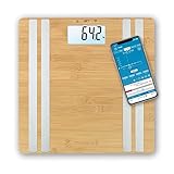 medisana BS 550 connect, digitale Bambus-Körperanalysewaage bis 180kg, Personenwaage zur...