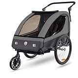 Tiggo VS Kinderanhänger 360° Drehbar mit Federung 2in1 Fahrradanhänger mit...