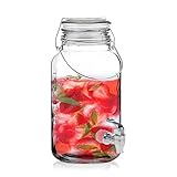 Oramics Getränkespender aus Glas mit Zapfhahn – 4 Liter – für Warm- und...