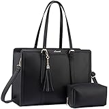 LOVEVOOK Laptoptasche 15,6 Zoll Handtasche Damen Umhängetasche Leder Tote Bag Women...