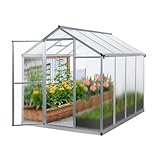 Gegaden Gewächshaus Aluminium für den Garten |Mit 8 cm dickeres Fundament|...