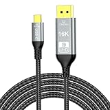 USB C auf DisplayPort 2.1 Kabel, 16K@30Hz 8K@120Hz 4K@240Hz, Thunderbolt 5/4 auf DP-Kabel,...