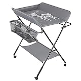 Baby Wickelkombi - klappbare Wickelkommode, mobiler Wickeltisch mit Wickelauflage,...