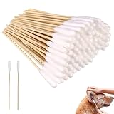 PHCOZY 50 Pcs Wattestäbchen für Hunde Wattestäbchen Ohr Reinigung Ohrreiniger Milben...