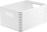 Rotho Country Aufbewahrungskiste 11l in Rattan-Optik, Kunststoff (PP) BPA-frei, weiss,...