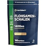 Flohsamenschalen Kapseln 1400mg | 180 VEGANE Kapseln | 750mg pro Kapsel | Ballaststoffe |...