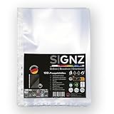 SIGNZ Prospekthüllen (DIN A4, starke 80 my), 100 Stück, glasklar, CO2-neutral...