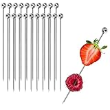 com-four® 20x Cocktailspieße aus Edelstahl - Spieße für Fingerfood, Obst, Burger -...