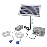esotec Solar Teichbelüfter Set 8/200 mit Akku-Speicher, Sauerstoffpumpe 100 l/h...