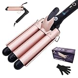 Mistcado 3 Fässer Welleneisen, 25mm Keramik Turmalin Haar Lockenstab Waver Wand...