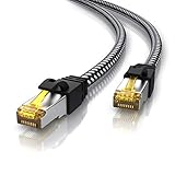 CSL - 10m CAT 7 Netzwerkkabel Gigabit Ethernet LAN Kabel - Baumwollmantel -...