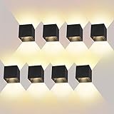 ledmo 8 Stücke LED Wandleuchte Innen/Aussen 12W Wandlampe LED IP65 Auf und ab...