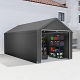 Aufun Carport Zeltgarage 3x6m, Wasserdichtes Lagerzelt mit PE-Dach,...