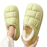 KTTGYRE Hausschuhe Wasserdicht Indoor Winter Damen Herren Hausschuhe Warme rutschfeste...