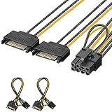 J&D 2er Pack 2x SATA Power 15 Pin auf 8 Pin PCI Express (PCIe) Grafikkarte Stromkabel...