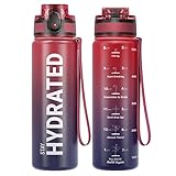Sahara Sailor Trinkflasche, Sport Trinkflasche, [BPA-frei Tritan] 1L Auslaufsicher Sport...