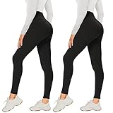 AMIYOYO 2er Pack Leggings für Damen High Waist Leggins Blickdicht Elastische...