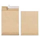 Herlitz Faltentasche C4 130 g Haftklebend, Falte 4 cm, 5-er Packung, braun