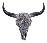 Vogler 839-1384 Bullenschädel Replik mit Drachen Verzierung Schädel Skull...