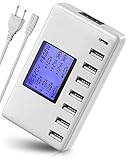 USB C Ladegerät, Ziwodiv 60W USB Ladegerät Mehrfach 8-Port Multi Ladestation...