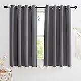 KGORGE Verdunklungsvorhänge Kurz Fenster Vorhänge Grau Blickdicht 145 x 140...