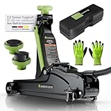 Juskys Wagenheber 2,5 t – Schwarz/Grün, hydraulischer Rangierwagenheber aus...