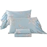 Abreeze Cal.King Bettwäsche-Set mit Blumenmuster, Blau, Blumenmuster, elegant,...