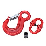 Industrial 2 Ton Sling Hook | 35CrMo Steel Lifting Connector with Protected Lock | 2 Ring...