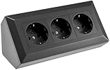ChiliTec Steckdosenblock Ecksteckdose 3-Fach Schutzkontaktsteckdose Aufbau Unterbau...